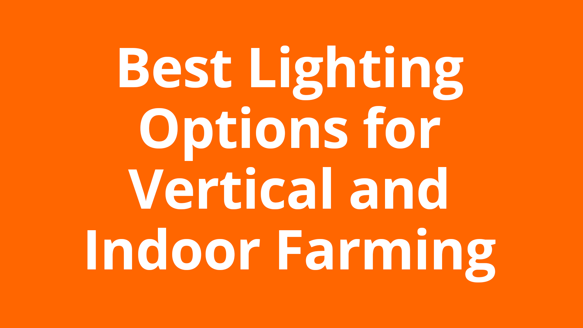 Best Lighting Options for Vertical and Indoor Farming