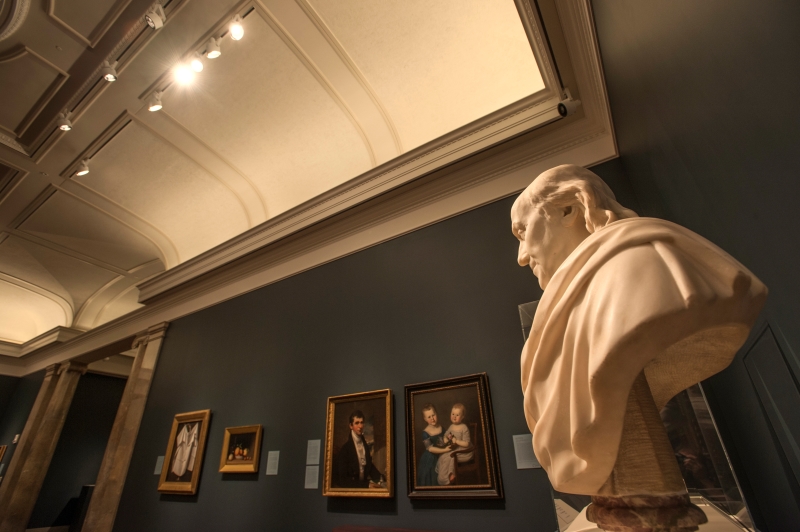 accent lighting in the museum