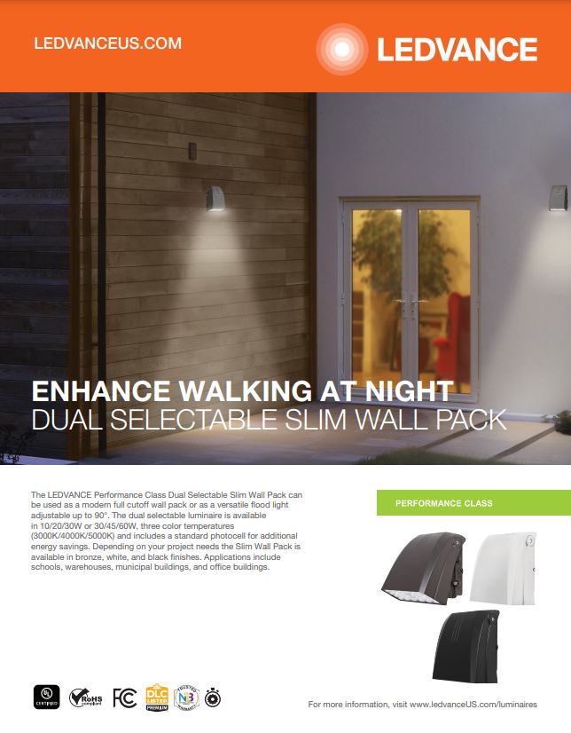 Performance Class Dual Selectable Slim Wall Pack Flyer