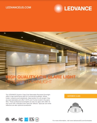 ledvance superior class dual selectable recessed downlight