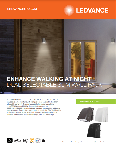 LEDVANCE Performance Class Dual Selectable Slim Wall Pack 